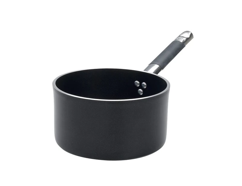 Pentole Agnelli Aluminium Black Deep Casserole With Tubular Handle In Steel Cool, Diameter 20 Cm.