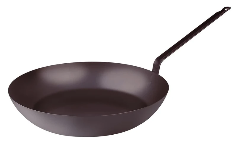 Pentole Agnelli Iron Black Steel Lightweight Frying Pan With Iron Handle, Diameter 36 Cm.