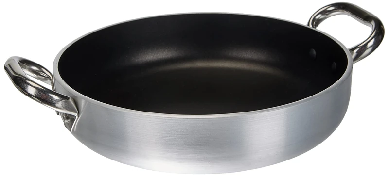 Pentole Agnelli Aluminium Anti - Adherent Professional Platinum Omelette Pan 5 Mm. With 2 Handle, Diameter 28 Cm.