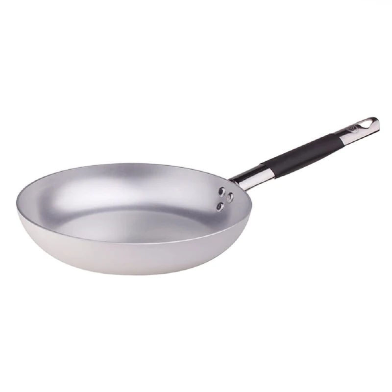 Pentole Agnelli Aluminium Bass Frying Pan 3 Mm. Thick With Cool Handle, Diameter 40 Cm.