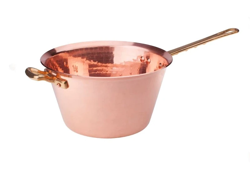 Pentole Agnelli Family Cooking Polenta Pot with Wooden Handle, Diameter 18 Cm, Copper