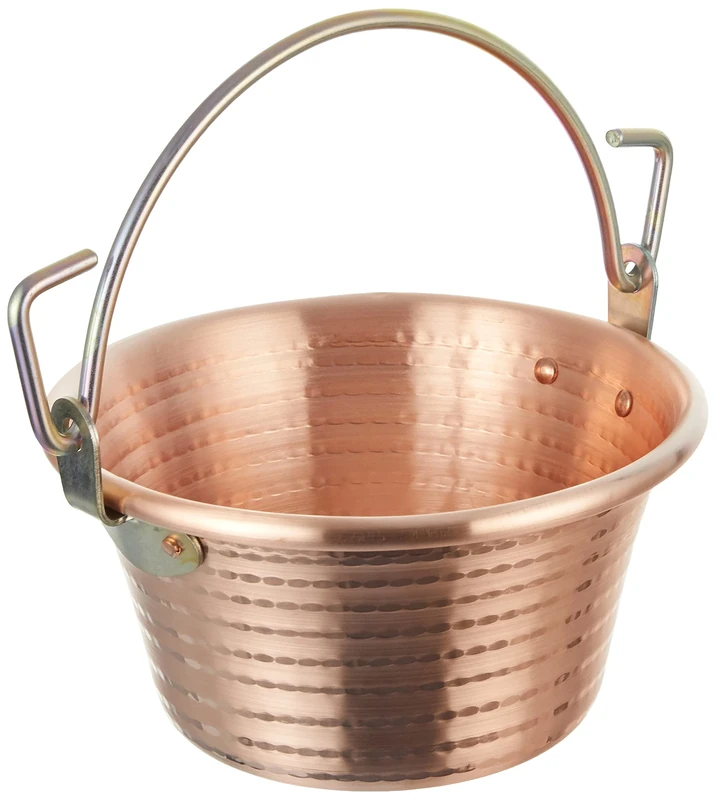 Pentole Agnelli Family Cooking Copper Polenta Pot with Bowed Handle, Diameter 24 Cm