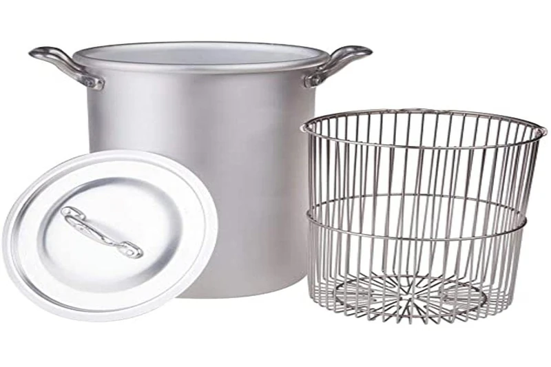 Pentole Agnelli Family Cooking Aluminium Asparago Pot with Basket and Lid, 16 Cm. Height, Silver