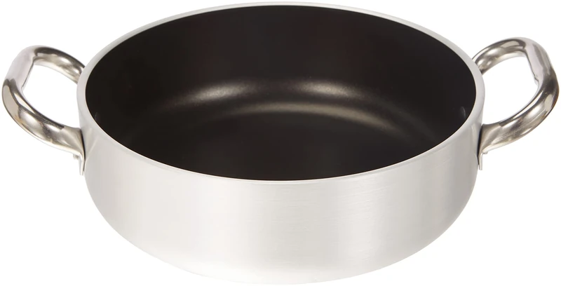 Pentole Agnelli Aluminium Anti - Adherent Professional Casserole Pot 5 Mm. Thick With 2 Handles, Diameter - 24 Cm.