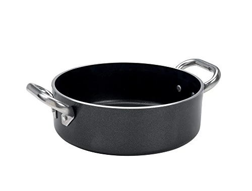 Pentole Agnelli Aluminium Black Crist Casserole Pot with 2 Handles, 17.6 Litre