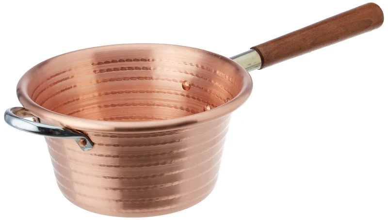 Pentole Agnelli Family Cooking Polenta Pot With Wooden Handle, Diameter 24 Cm., Copper