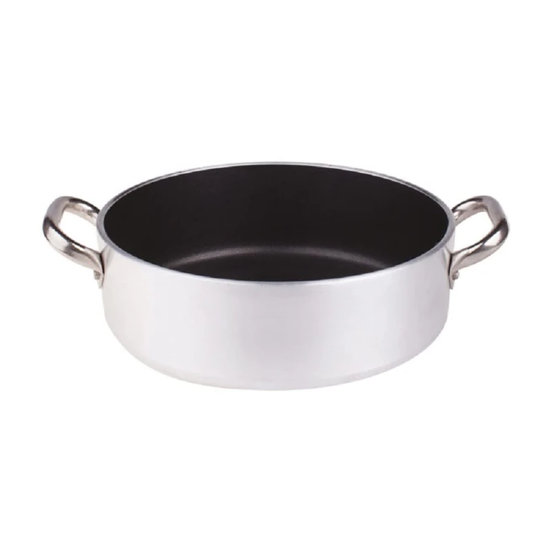Pentole Agnelli Aluminium Anti - Adherent Professional Casserole Pot 5 Mm. Thick With 2 Handles, Diameter - 20 Cm.