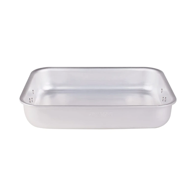 Pentole Agnelli Aluminium Professional 5 Mm. Radiant Rectangular Roasting Plate With Folding Handles, Length 30 Cm.