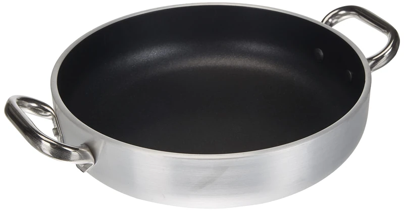 Pentole Agnelli Aluminium Anti - Adherent Professional Platinum Omelette Pan 5 Mm. With 2 Handle, Diameter 24 Cm.