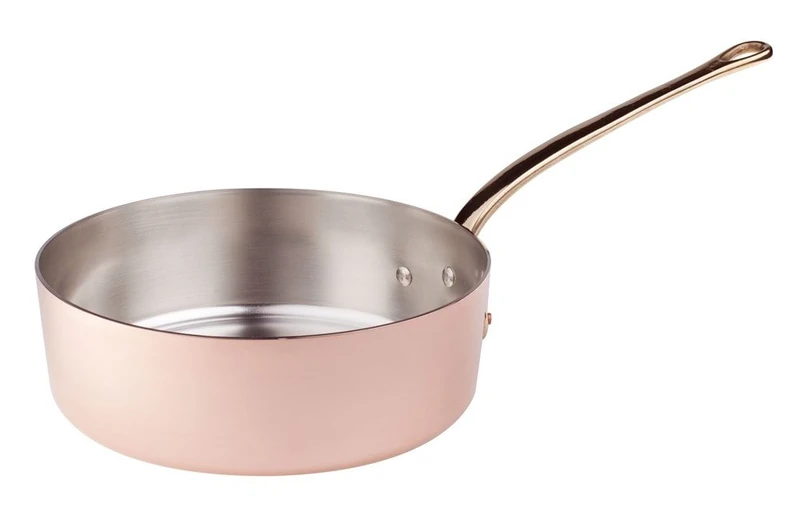 Agnelli ALCU107F20 Low Tin-Plated Copper Casserole - 20 cm
