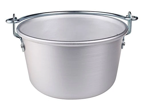 Pentole Agnelli Family Cooking Aluminium Polenta Pot With Bowed Handle And Rim, Diameter 34 Cm.