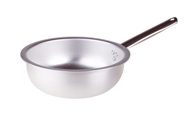 Pentole Agnelli ALMA111BM24 Aluminium Professional Saute Pan 3 Mm. Thick, Diameter 24 Cm, Silver