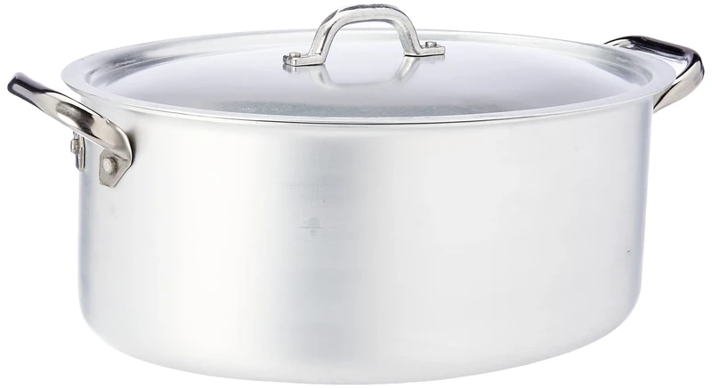 Pentole Agnelli Professional Aluminium 3 Mm. Oval Saucepot With Lid And 2 Handles, Diameter 32 Cm.