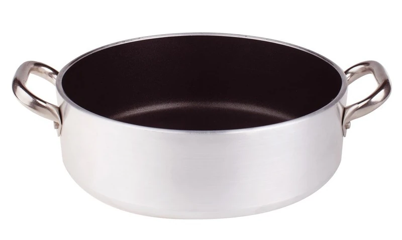 Pentole Agnelli Aluminium Anti - Adherent Professional Casserole Pot 5 Mm. Thick With 2 Handles, Diameter - 36 Cm.