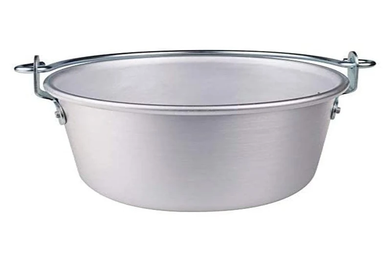 Pentole Agnelli Family Cooking Aluminium Polenta Pot With Bowed Handle And Rim, Diameter 40 Cm.