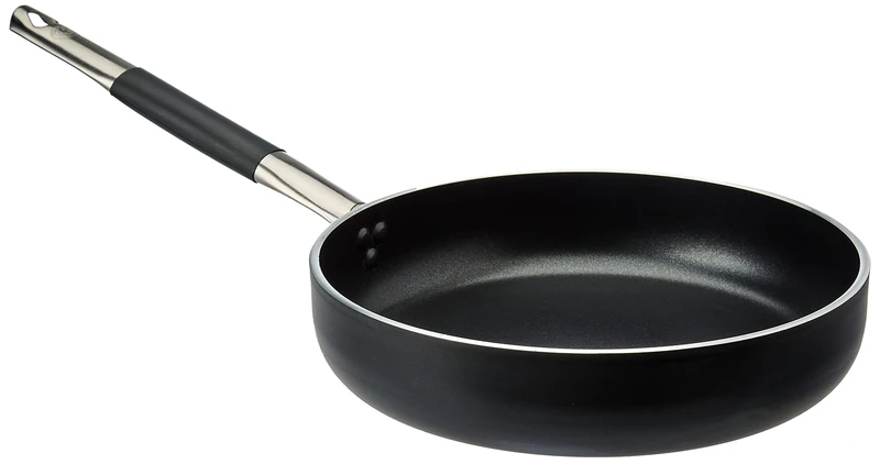 Pentole Agnelli Aluminium Black Crystal Straight Frying Pan 5 Mm. Thick With Handle, Diameter 28 Cm.