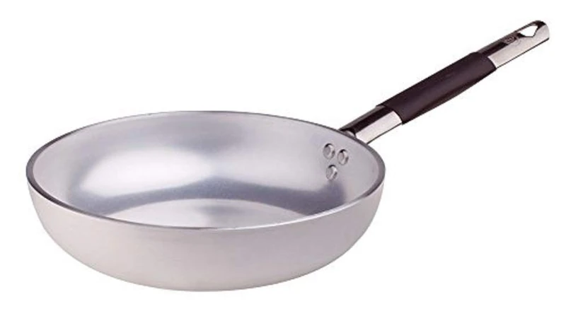 Pentole Agnelli ALMC1111BC32 Aluminium Blower Frying Pan 5 Mm. Thick with Cool Handle, Diameter 32 Cm, Silver