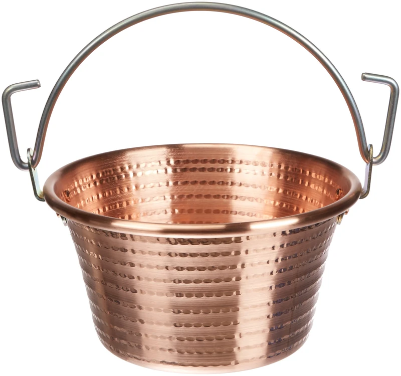 Pentole Agnelli Family Cooking Copper Polenta Pot With Bowed Handle, Diameter 28 Cm.