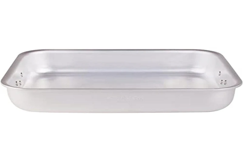 Pentole Agnelli Aluminium Professional 5 Mm. Radiant Rectangular Roasting Plate With Folding Handles, Length 40 Cm.
