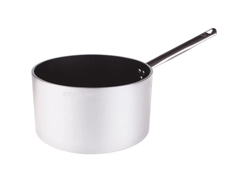 Pentole Agnelli Aluminium Anti - Adherent Professional 5 Mm. Saucepan with Tubular Handle, Diameter 24 Cm.