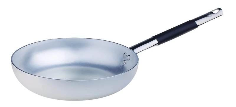 Pentole Agnelli Aluminium Blower Frying Pan 3 Mm. Thick with Cool Handle, Diameter 30 Cm.
