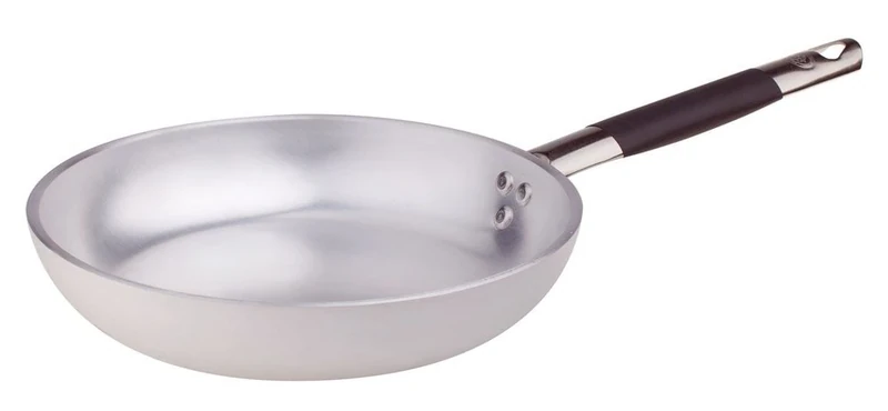 Pentole Agnelli Aluminium Straight Frying Pan 5 Mm. Thick With Cool Handle, Diameter 40 Cm.