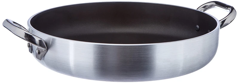 Pentole Agnelli Aluminium Anti - Adherent Professional Platinum Omelette Pan 5 Mm. With 2 Handle, Diameter 32 Cm.