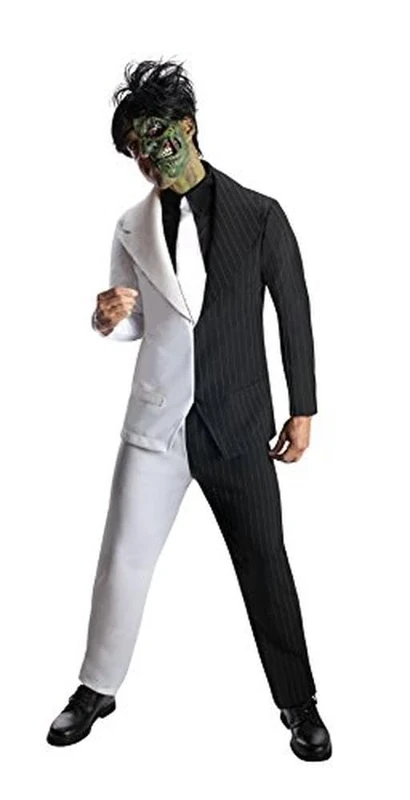 Two-Face Costume, Mens DC Super Villian Outfit, Large, CHEST 42 - 44", WAIST 34 - 36", INSEAM 33" Halloween