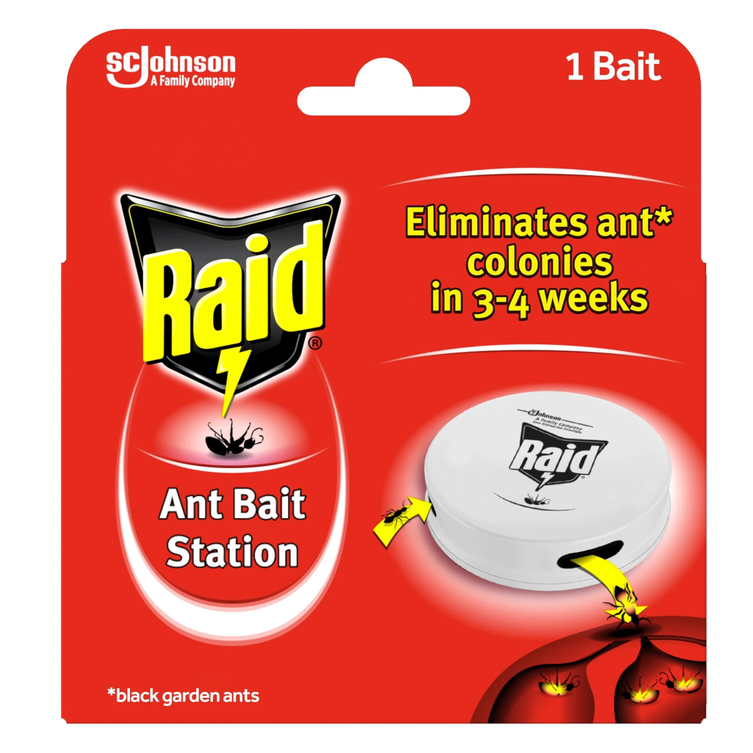 Raid Ant Bait Station, Ant Killer for Indoor and Outdoor Use, Pack of 1