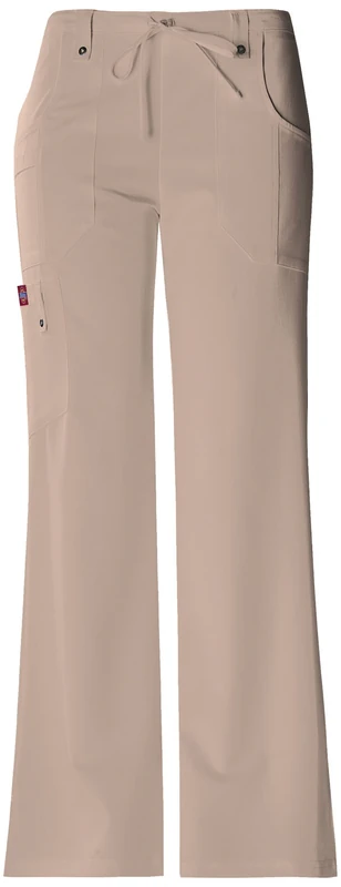 Dickies Women's Xtreme Stretch Flare Leg Drawstring Srubs Pant Medical Scrubs, Dark Khaki, XXS
