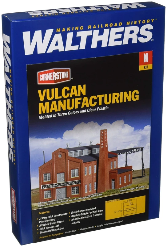 Cornerstone Walthers Vulcan Manufacturing Company Building Kit N Gauge WH933-3233