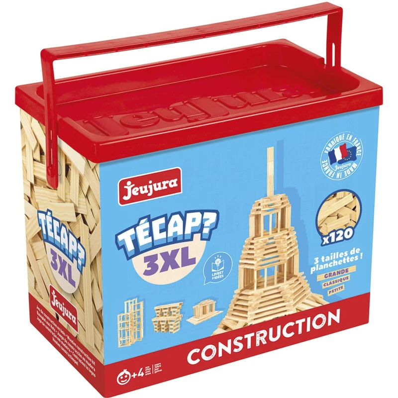 Jeujura J8321 Tecap Bricks and Block Toy - 120-Piece Wooden Set
