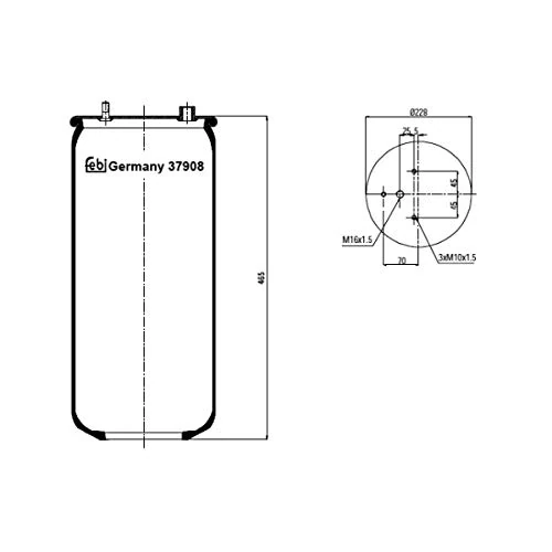 febi bilstein 37908 Air Spring without piston, pack of one