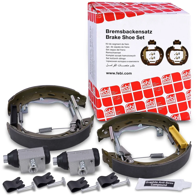 febi bilstein 38006 Brake Shoe Set with additional parts, pack of two