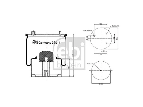 febi bilstein 38011 Air Spring with steel piston, pack of one