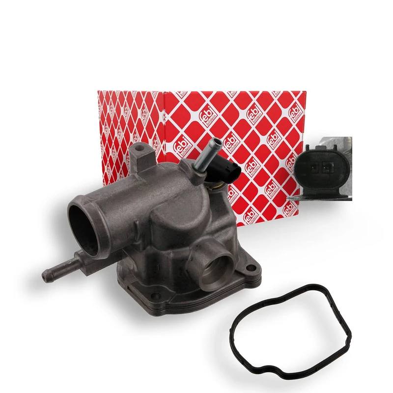 febi bilstein 38288 Thermostat Housing with sensor, seal and thermostat, pack of one