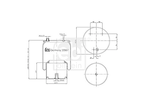febi bilstein 38607 Air Spring with steel piston, pack of one