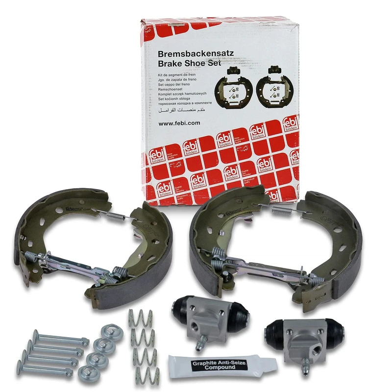 febi bilstein 38619 Brake Shoe Set with additional parts, pack of two