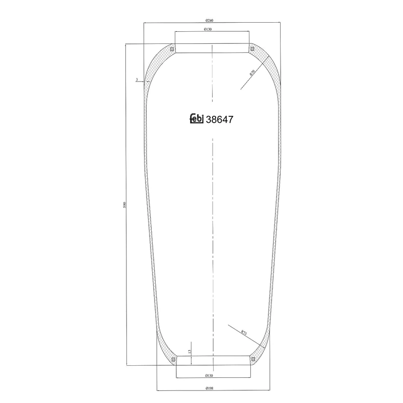 febi bilstein 38647 Air Spring without piston, pack of one