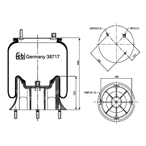 febi bilstein 38717 Air Spring with plastic piston, pack of one