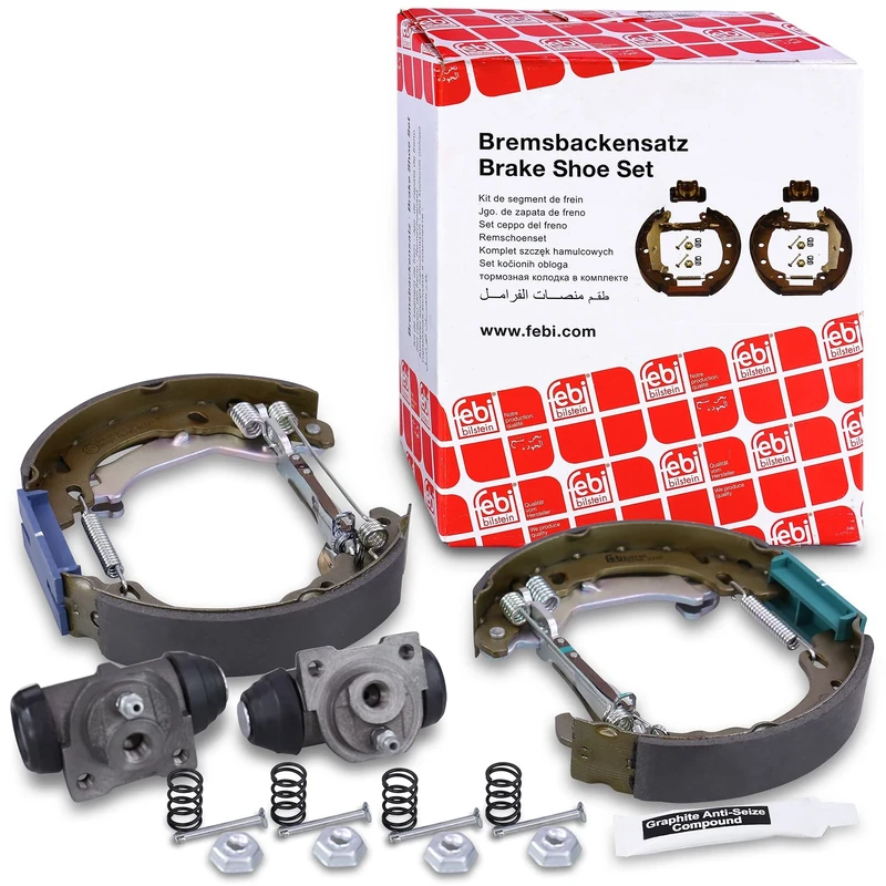 febi bilstein 38746 Brake Shoe Set with additional parts, pack of two