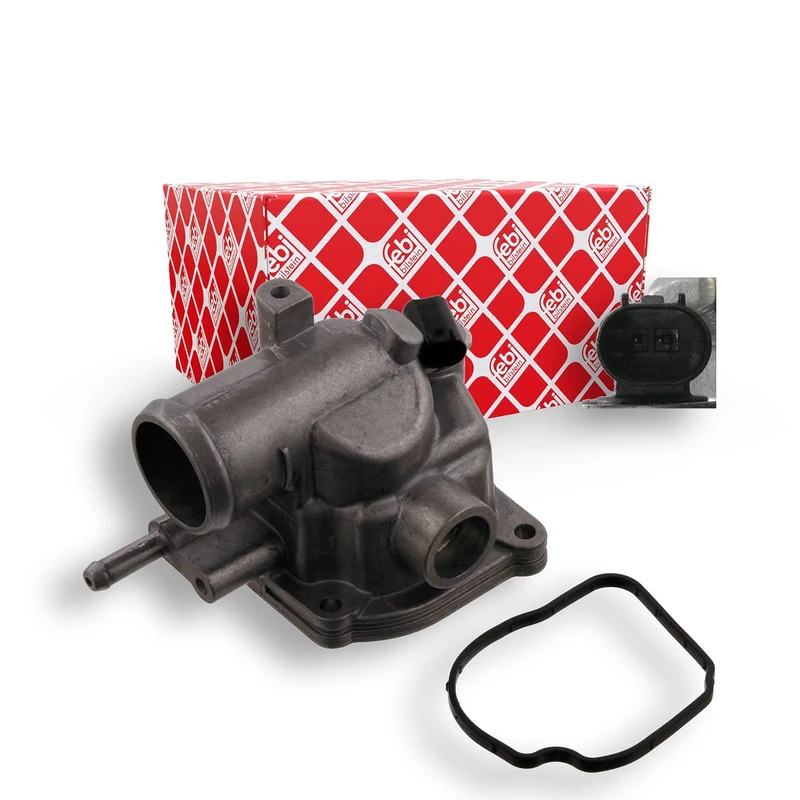 febi bilstein 38817 Thermostat Housing with sensor, seal and thermostat, pack of one