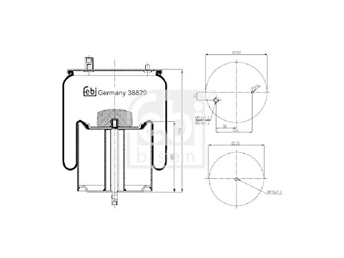 febi bilstein 38829 Air Spring with steel piston and piston rod, pack of one