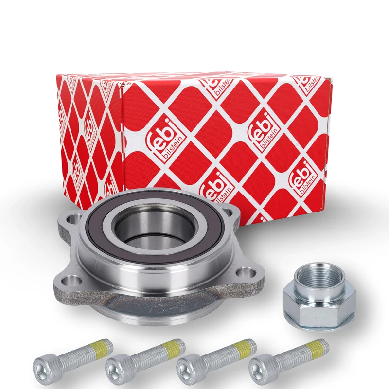 febi bilstein 38860 Wheel Bearing Kit with screws and axle nut, pack of one