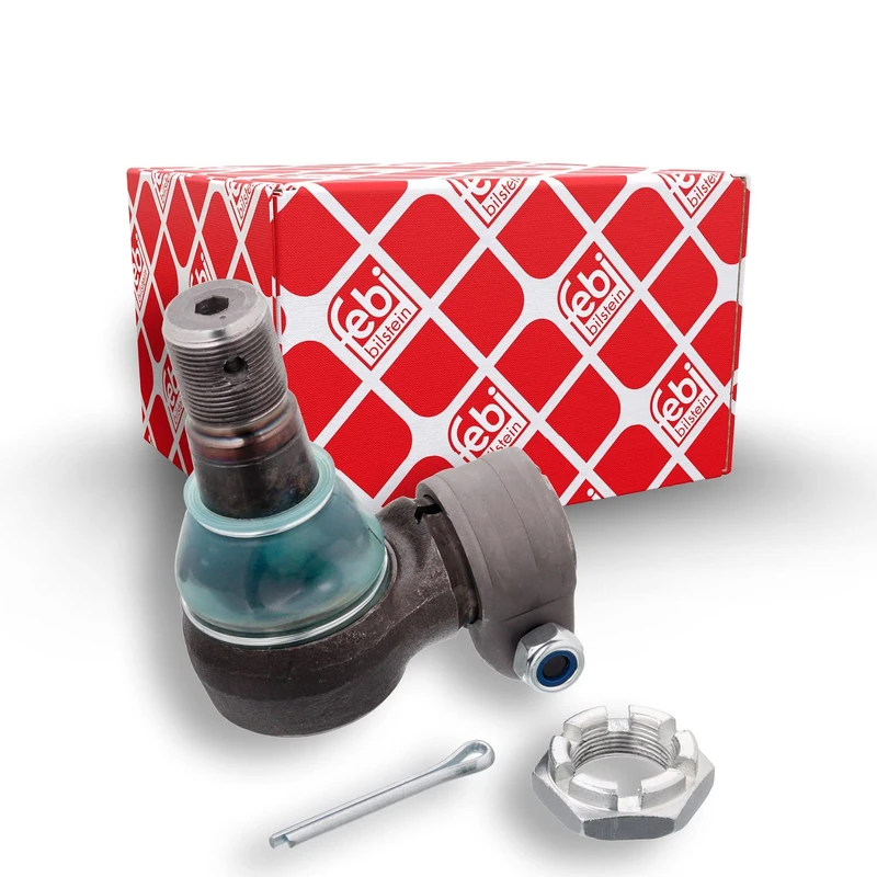 febi bilstein 39025 Ball Joint for steering hydraulic cylinder with castle nut and cotter pin, pack of one