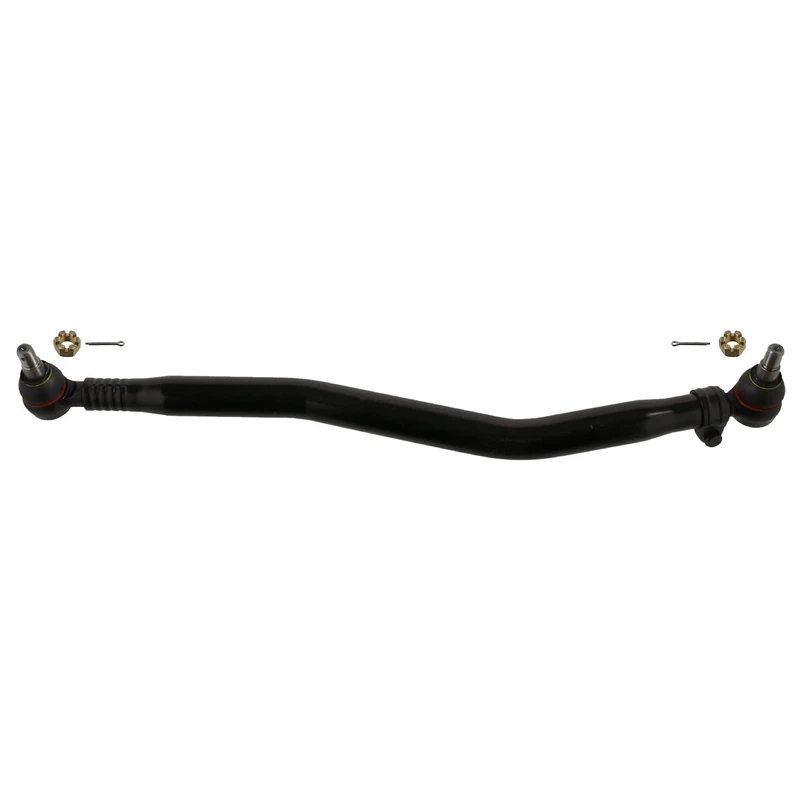 febi bilstein 39118 Drag Link with castle nuts and cotter pins, from steering gear to 1st front axle, pack of one