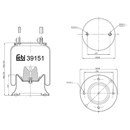 febi bilstein 39151 Air Spring with steel piston, pack of one