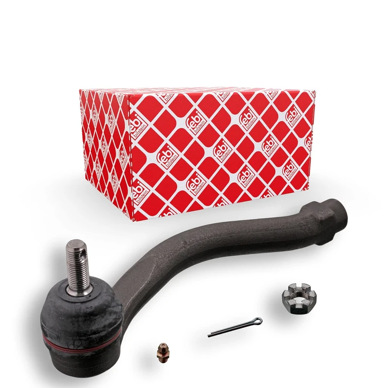 febi bilstein 42241 Tie Rod End with castle nut, cotter pin and grease nipple, pack of one