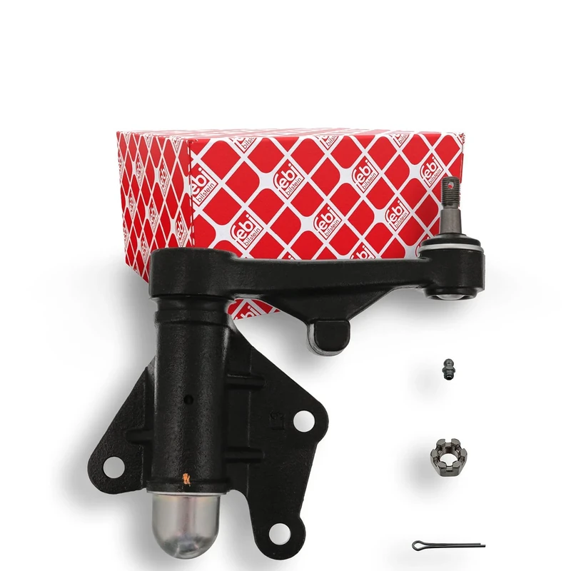 febi bilstein 43196 Idler Arm with castle nut, cotter pin and grease nipple, pack of one