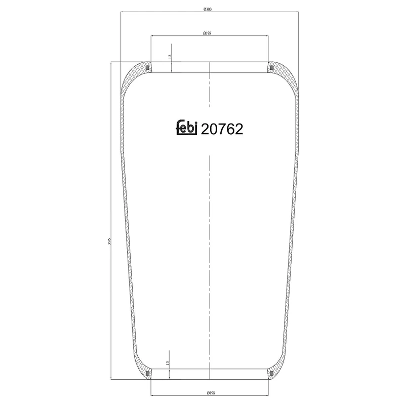 febi bilstein 20762 Air Spring without piston, pack of one